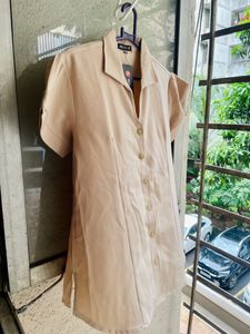 Peach Old Money Shirt With Puffed Sleeves