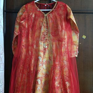 brand new full length designer wear dress with net
