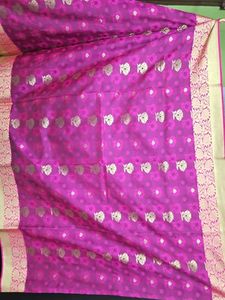 Pink Paisley Banarasi Saree