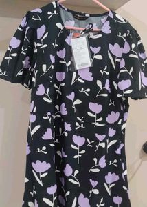 5 New Floral Print Black Dress