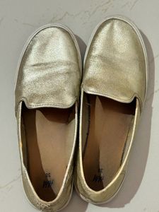 H&amp;M Gold Slip-on Casual Shoes