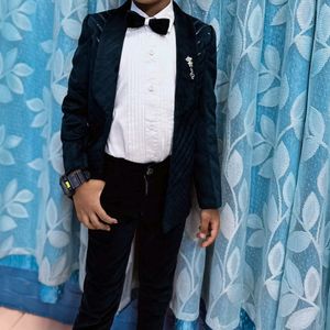 Blue Velvet Formal Suit For Kids