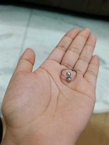 Silver Tone Ball Ring Adjustable