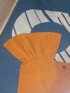 Orange Bell Sleeve Blouse