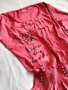 Pink Embroidered Long Sleeve Top 🩷