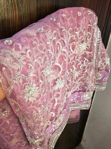 Readymade Net Embroidered Saree