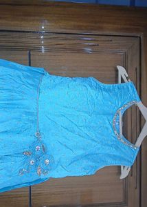A Ferozi Color Gown For Wedding Season.