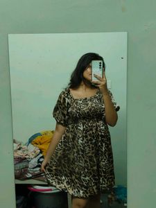 Leopard print party wear sexy dress