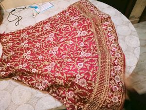 Cherry Pink Heavy Handworked Lahenga