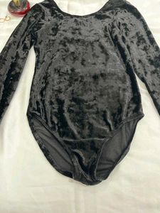 Black Velvet Long Sleeve Leotard