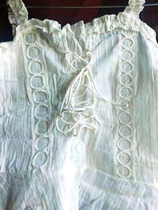 URBANIC White Lace Trim Cami Top