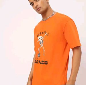 Orange Graphic Print T-Shirt