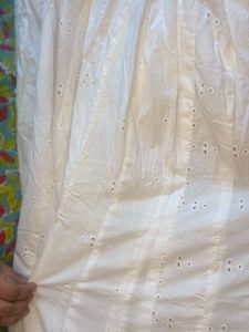Shiffli Work White Embroidered Kalidar WidePalazzo