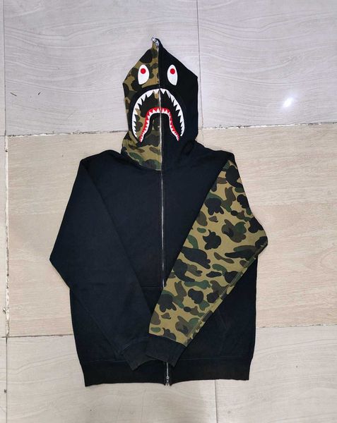 Half Shark Bape 1st Camo Bape Hoodie Half Black Half Camo Men