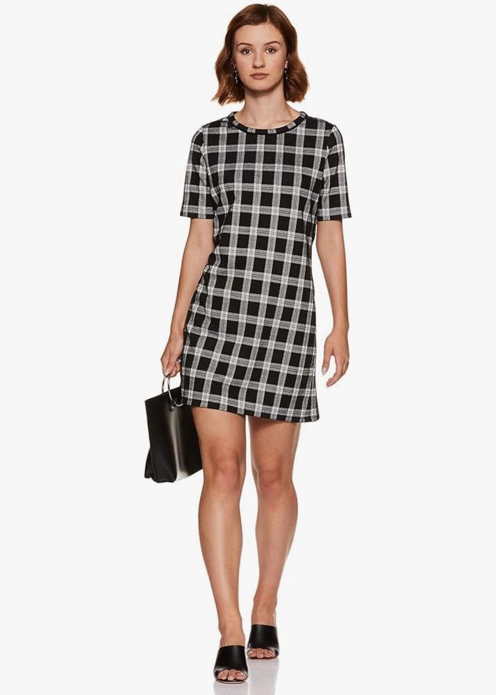 Black &amp; White Checked Dress