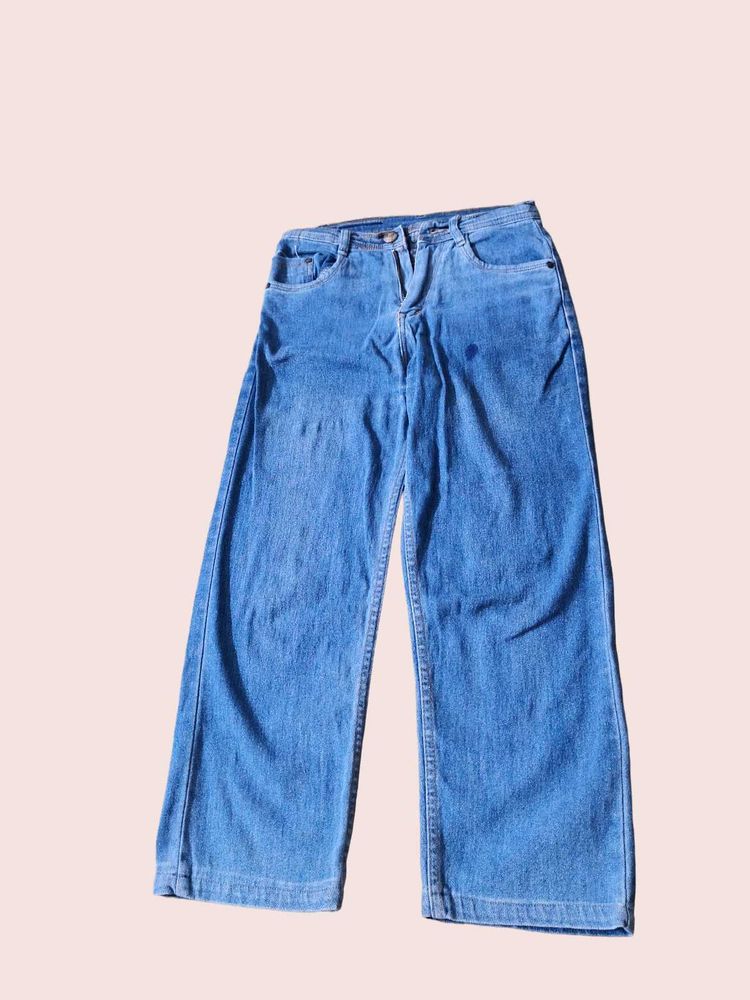 Blue Wide Leg Jeans