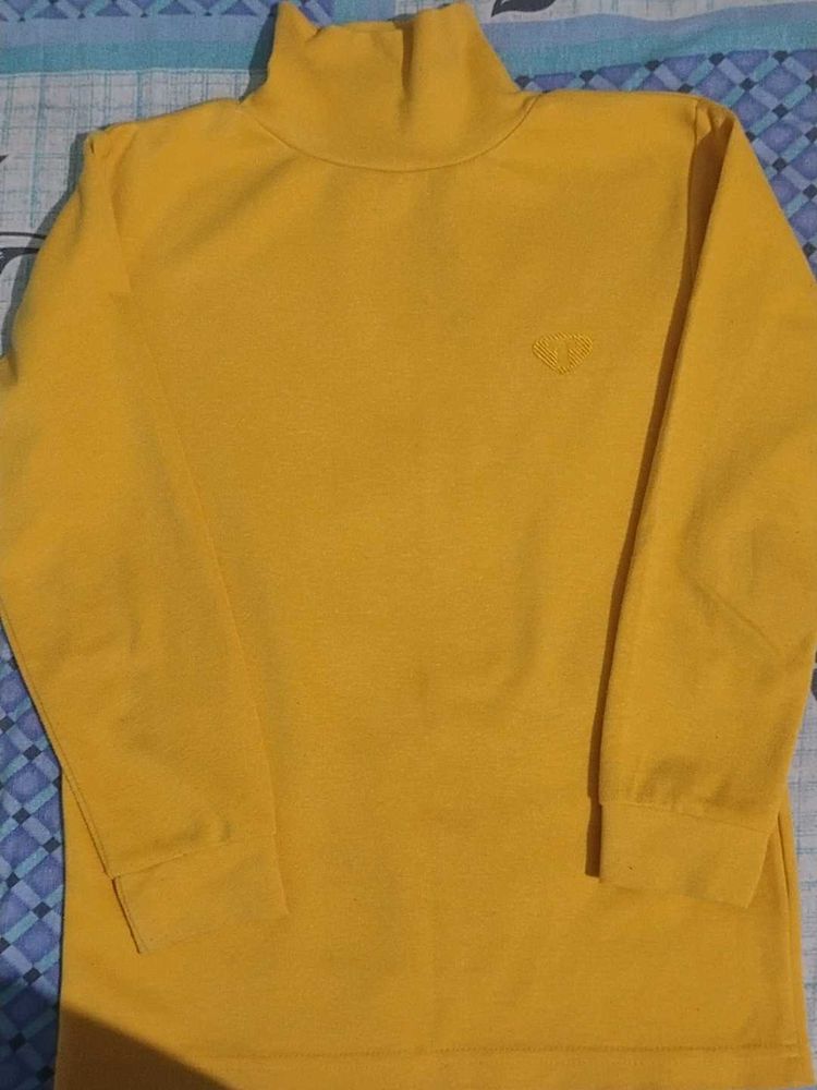 Yellow Turtleneck T-Shirt