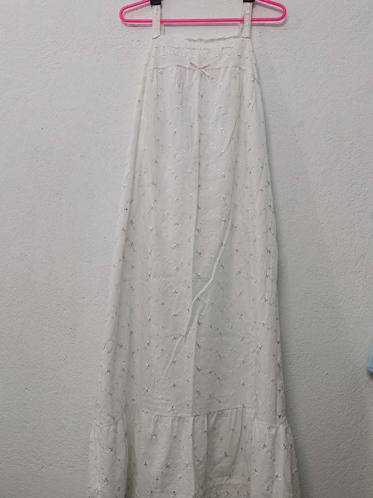 Vintage White Floral Maxi Dress