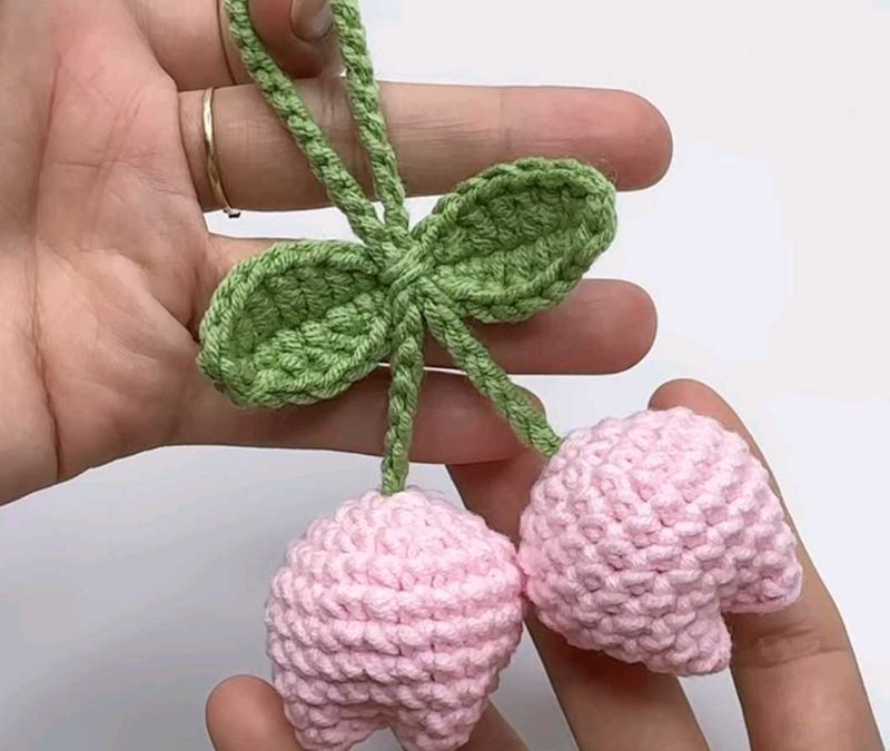 Crochet Tulip Keychain