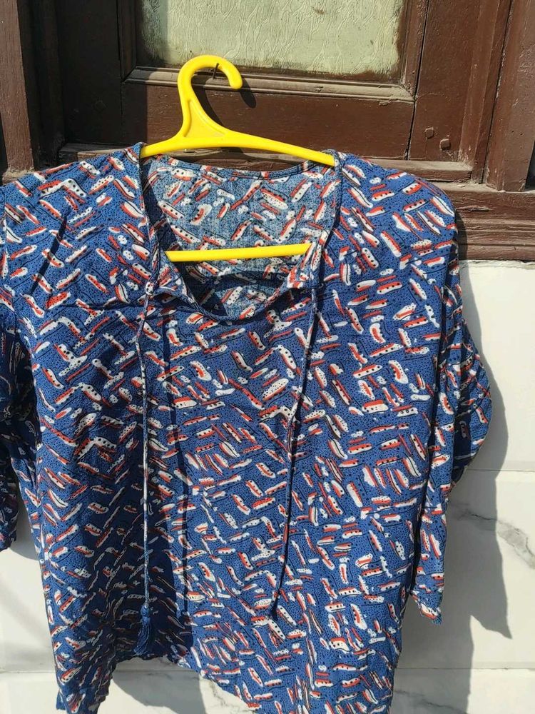 Blue Printed Top