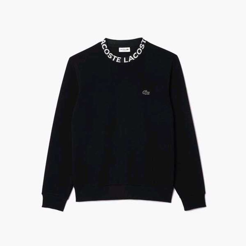 Lacoste Black Logo Collar Sweatshirt