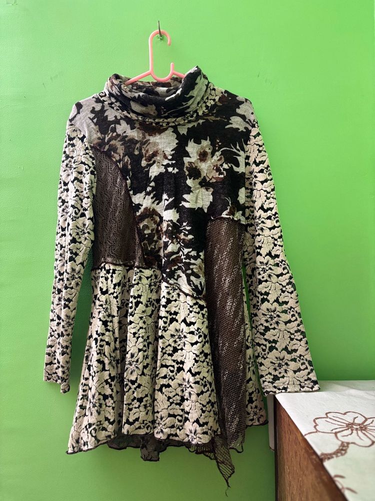 Unique Floral &amp; Brown Dress/Top