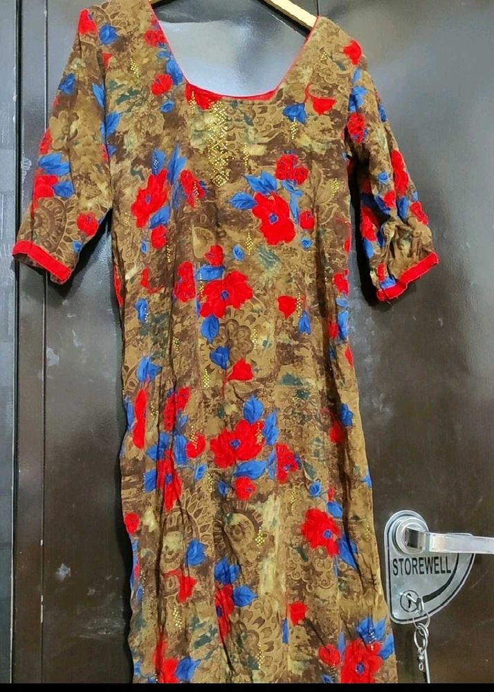 Multi Floral🔴🔵Kurti For Girl Or Woman 40 Bust