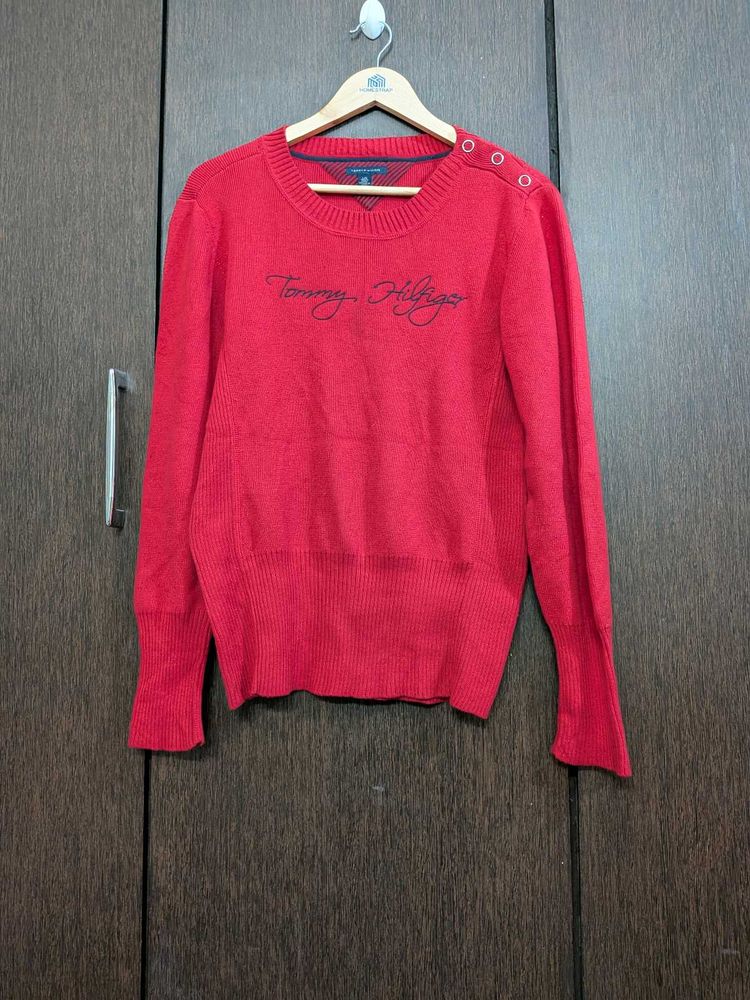 Tommy Hilfiger Red Knit Sweater