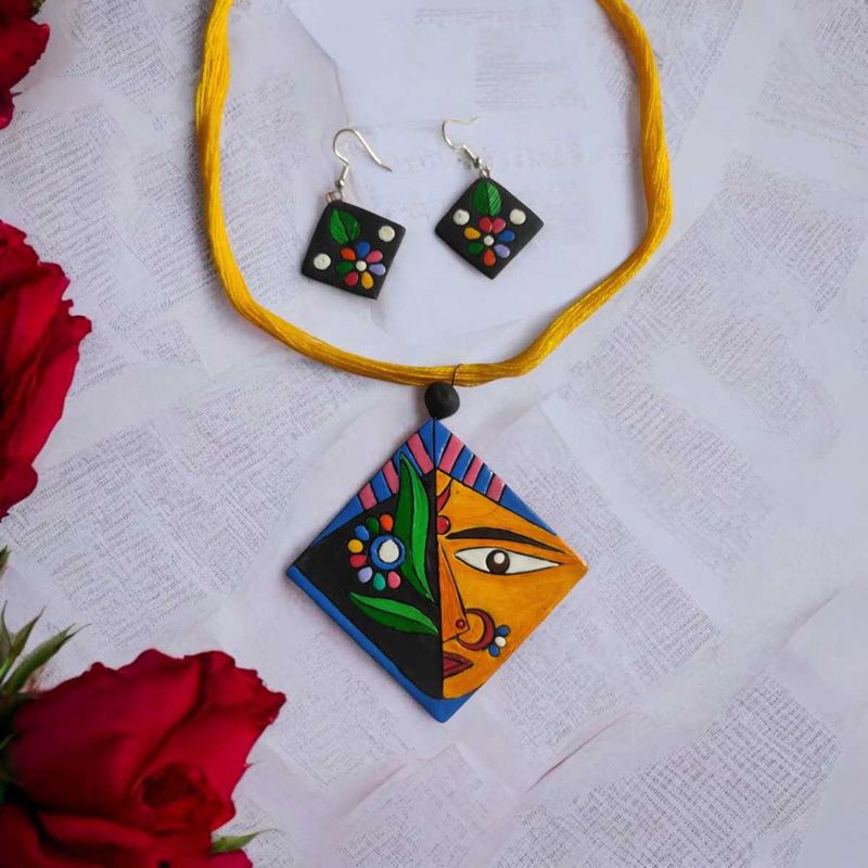 Unique Handmade Terracotta Jewelry Set