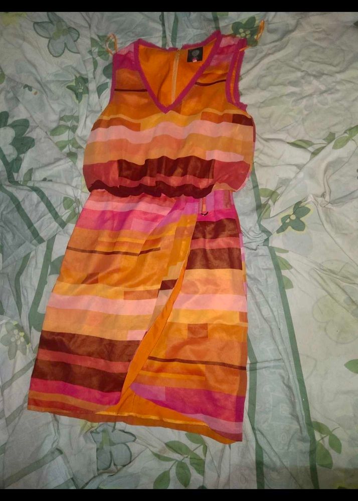 Women Printed Rainbow Dress Designer Wrap