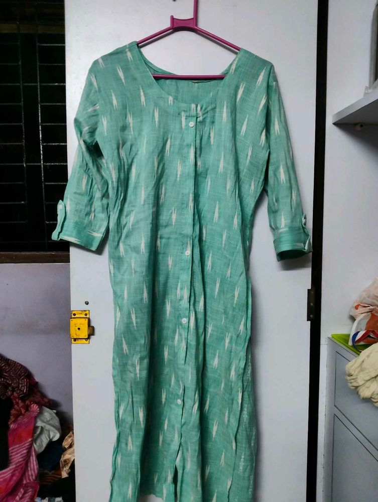 Green Ikat Kurta