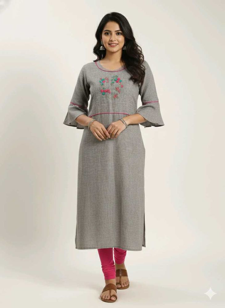 Embroidered Grey kurta