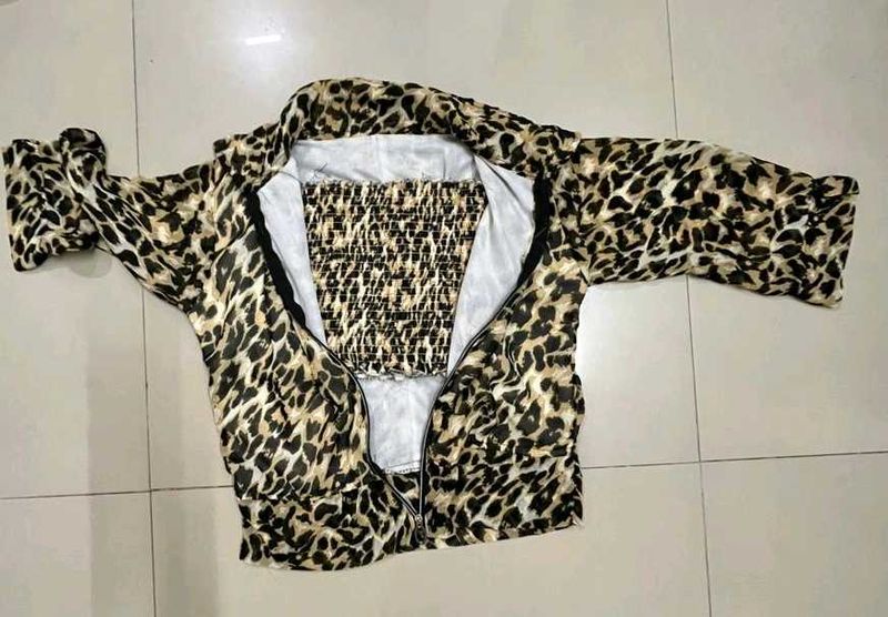 Leopard Print Jacket &amp; Top Set