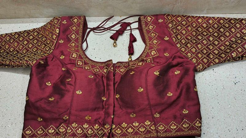 Embroidered Maroon Blouse