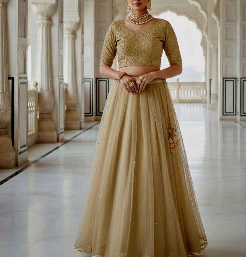 Golden Lehenga Choli Set