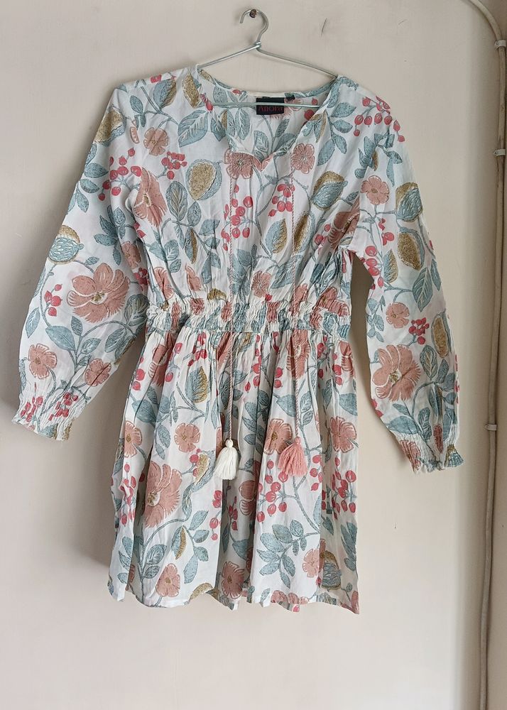 White Cotton Short Kurti