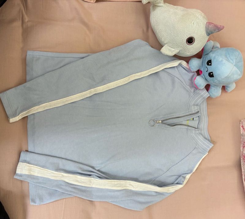 Light Blue Striped Top