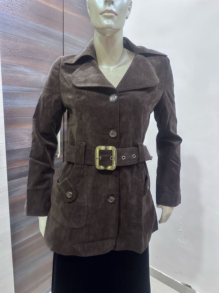 Brown Belted Jacket