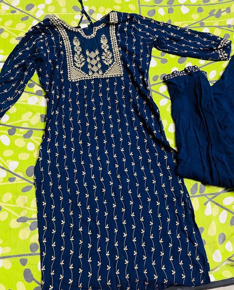Blue Kurti Pant Set