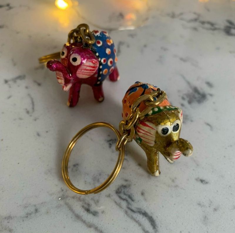 Elephant Keychains - Handcrafted Pack Of 2