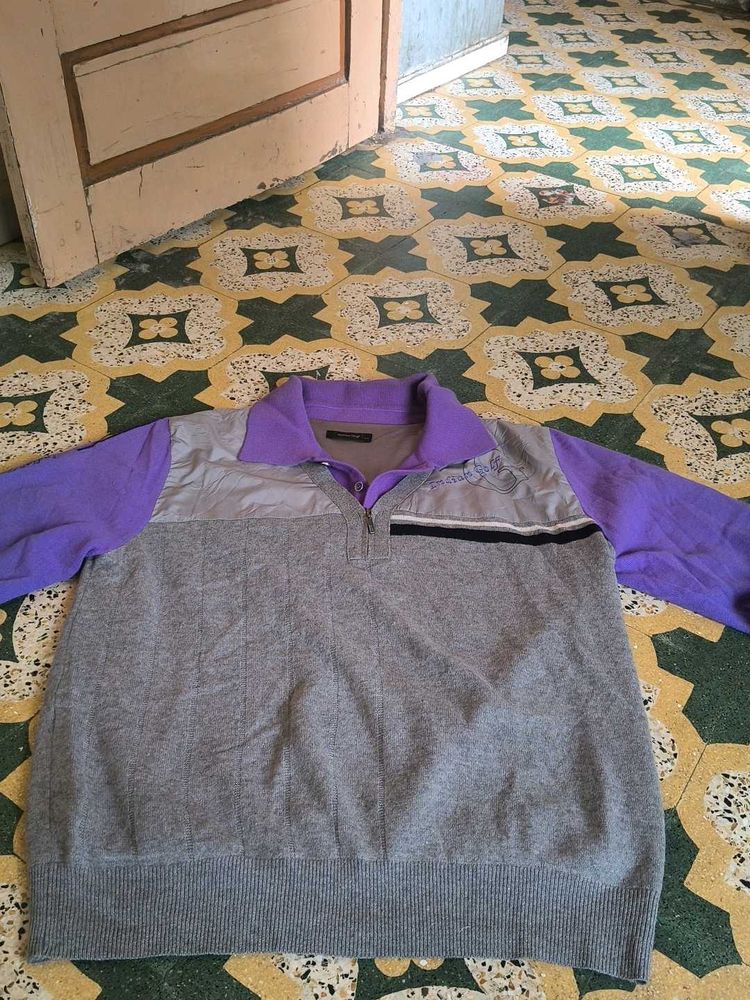 Grey &amp; Purple Pullover