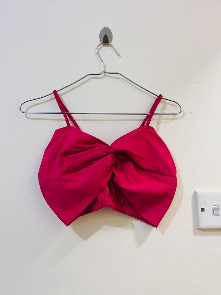 Pink Bow Crop Top