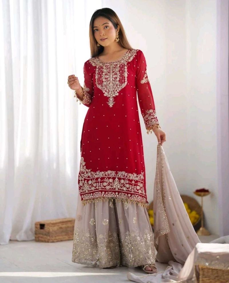 Elegant Red Kurta Set