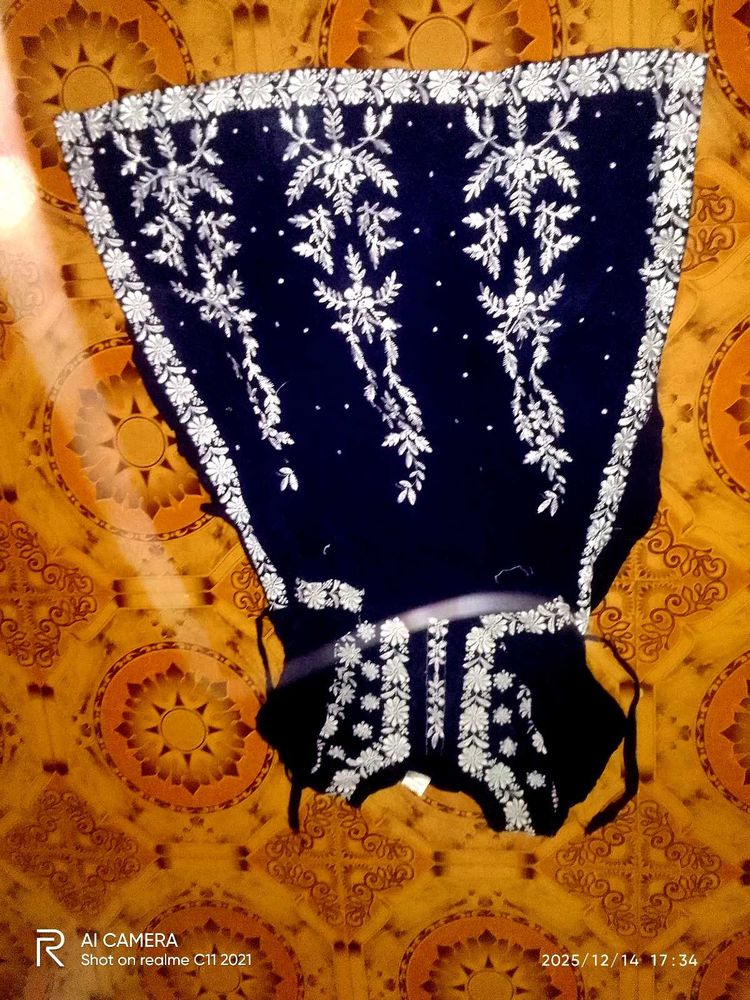 Elegant Navy Blue Embroidered Kurta