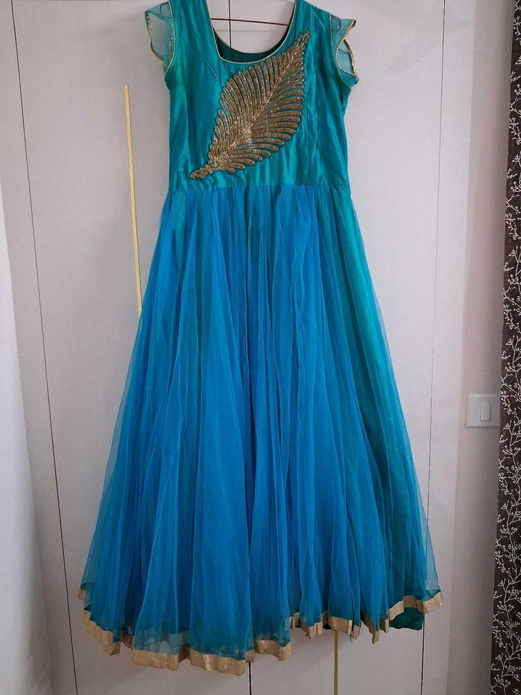 Elegant Blue Anarkali Dress