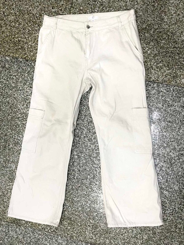 korean Beige Cargo Pants