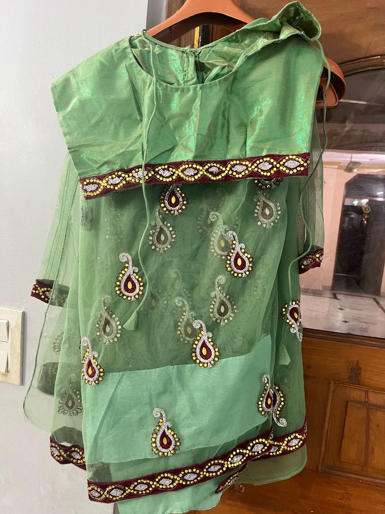 Green Embellished Saree