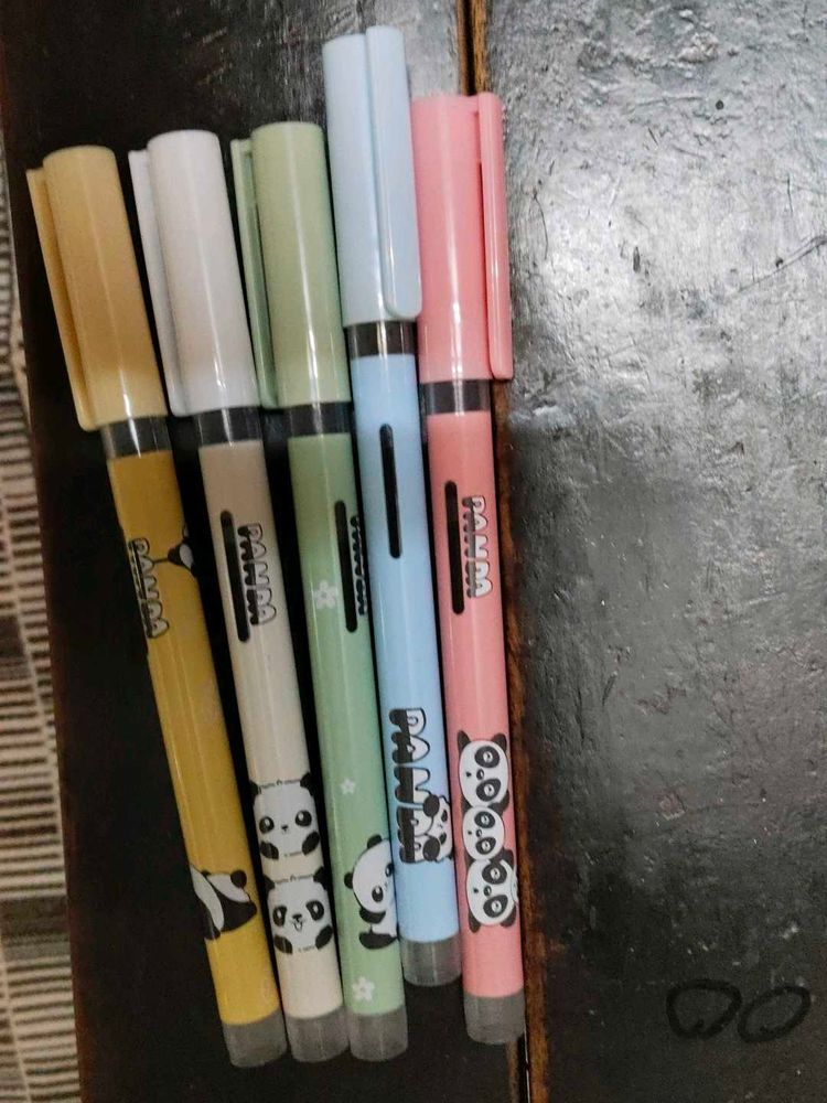 Cute Panda Pastel Pens - Set of 5