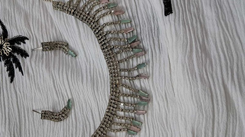 American Diamond Rhinestone  Necklace &amp; Earrings