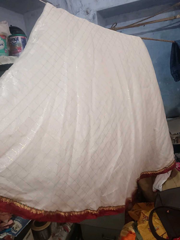 Elegant White &amp; Gold Rajasthani Lahenga